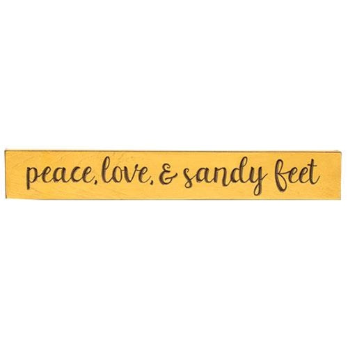 Peace Love & Sandy Feet Engraved Sign 24" (Pack of 4)