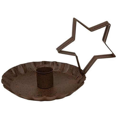 Rusty & Black Finish Star Handle Taper Holder (Pack of 4)