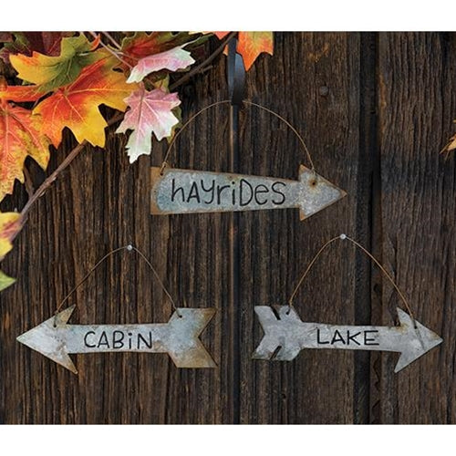 Rustic Cabin Arrow Ornaments 3 asstd. (Pack of 4)
