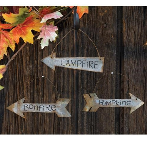 Rustic Campfire Arrow Ornaments 3 asstd. (Pack of 4)
