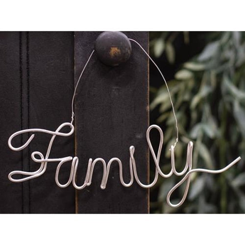 Family Script Metal Ornament (Pack of 4)