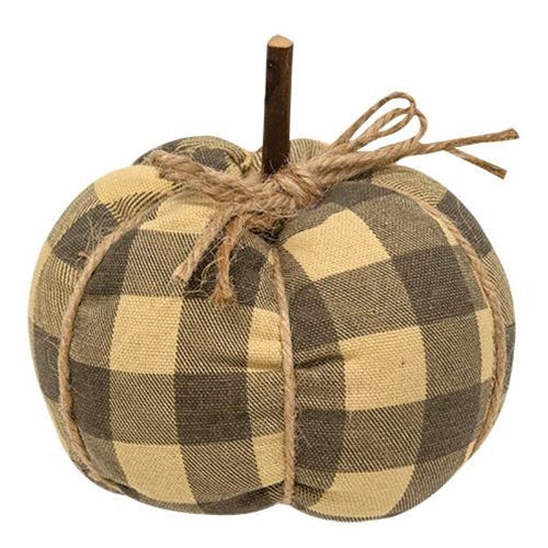 Gray Buffalo Check Pumpkin 4.5" x 4.75" (Pack of 2)