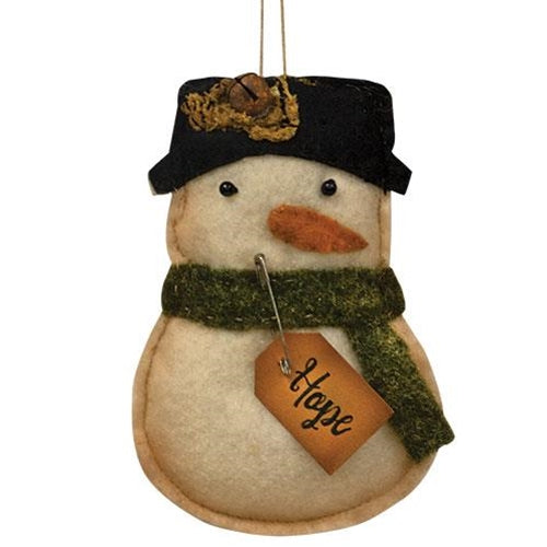Felt Snowman Hope Ornament (Pack of 4)