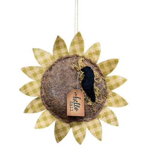 Hello Fall Felt Sunflower Ornament (Pack of 4)