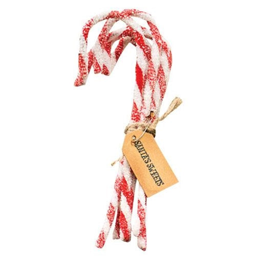 6/Set Sparkle Chenille Candy Canes (Pack of 4)