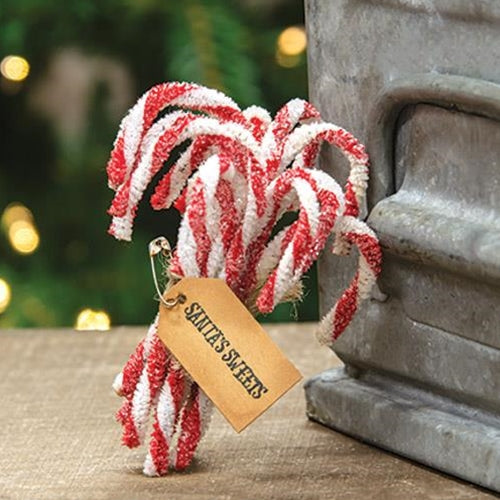 12/Set Sparkle Chenille Candy Canes (Pack of 4)