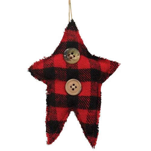 Buffalo Check Star Ornament (Pack of 4)