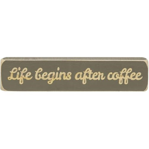 Life Begins After Coffee Laser Cut Block 8" (Pack of 4)