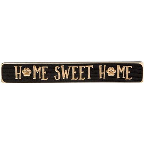 Pawprint Home Sweet Home Engraved Block 12" (Pack of 4)