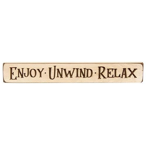Enjoy Unwind Relax Engraved Block 12" (Pack of 4)