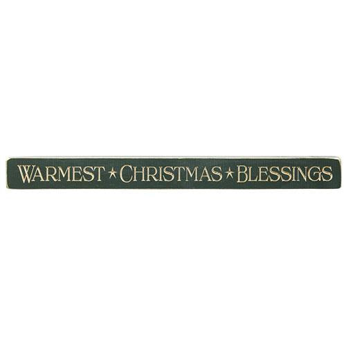 Warmest Christmas Blessings Engraved Block 18" (Pack of 4)