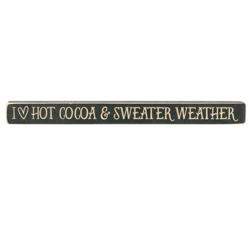Cocoa & Sweater Weather Engraved Block Knight's Green 18" (Pack of 4)