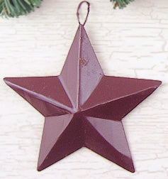 3-1/2" Mini Barn Star Burgundy (Pack of 4)
