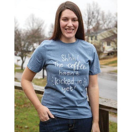 Coffee Hasn't Kicked In T-Shirt Heather Indigo XXL