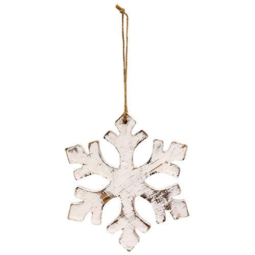 Distressed Wooden Snowflake Ornament (Pack of 4)