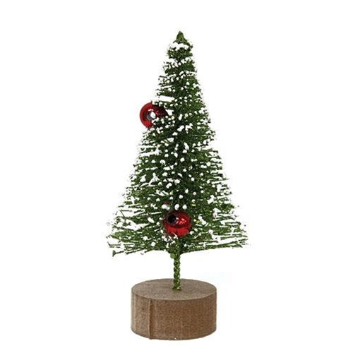 Snowy Vintage Bottlebrush Tree 5" (Pack of 4)