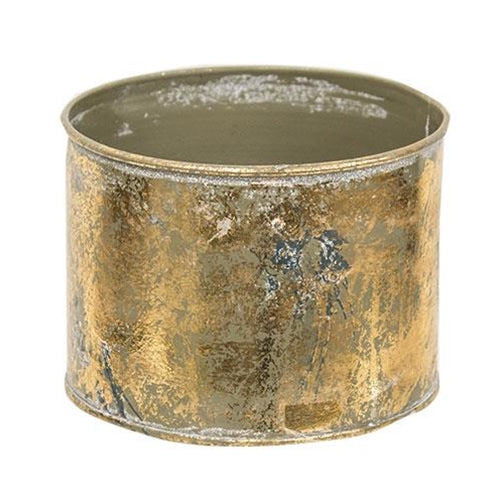 Distressed Gold Round Bucket (Pack of 4)