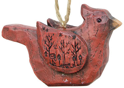 Carved Cardinal Ornament (Pack of 4)