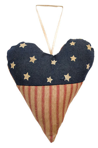 Americana Heart Ornament (Pack of 4)
