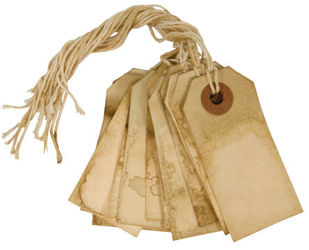 12/Pkg. Tea-Stained Tags 2-3/4" (Pack of 4)