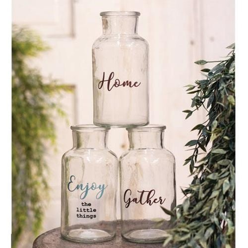 Enjoy The Little Things Glass Bottle 3 asstd. (Pack of 4)
