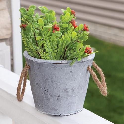 Large Cement Planter With Jute Handles (Pack of 4)