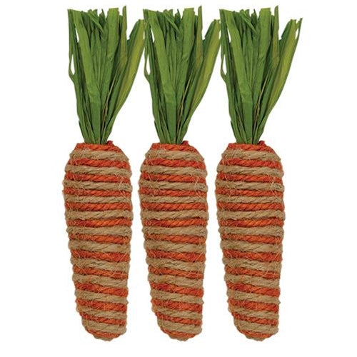 3/Set Orange & Tan Burlap Carrots (Pack of 4)