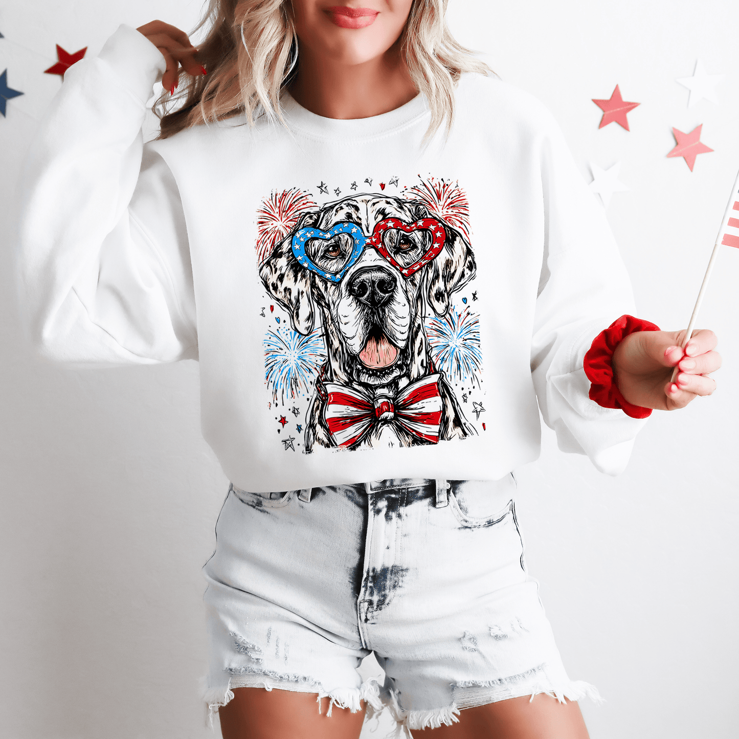 Great Dane Patriotic Dog 4th Of July USA Pride For Pet Lover Premium Cozy Sweatshirt