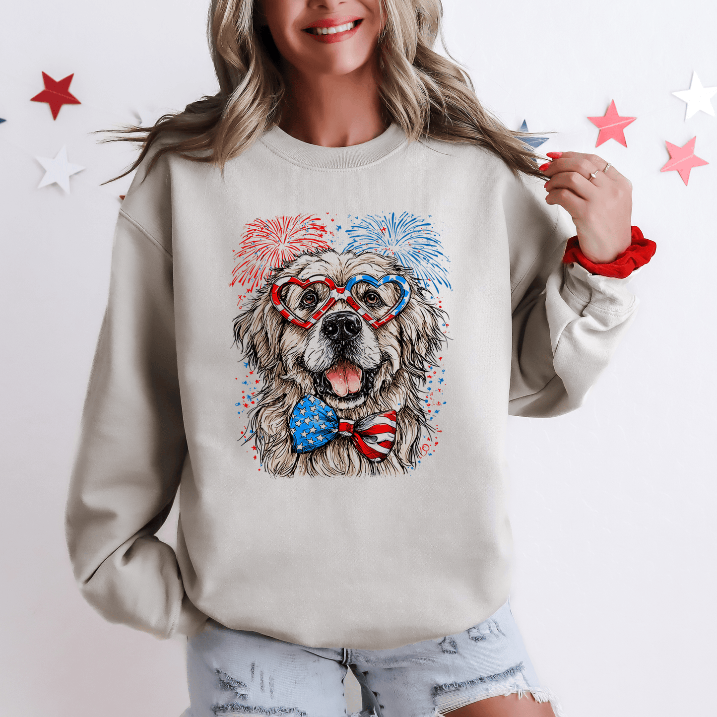 Great Pyrenees Patriotic Dog USA Flag Pride For Pet Lovers Fourth Of July Sweatshirt