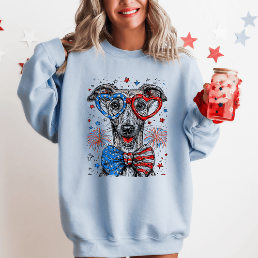 Greyhound Patriotic Dog USA Flag Pride For Pet Lovers Ready For Fourth Of July Celebration Sweatshirt