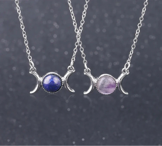 Triple Moon Crystal Necklaces