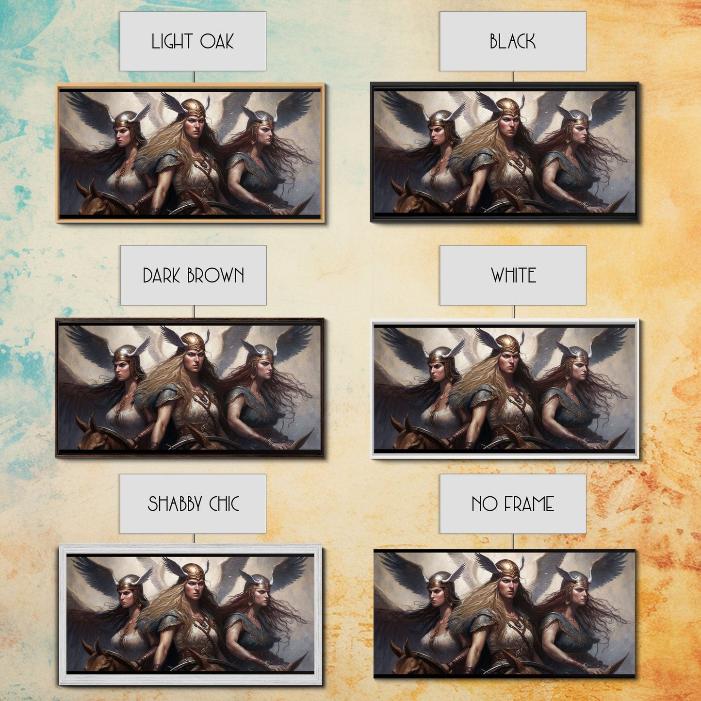 The Valkyries, Norse Mythology, Framed Canvas Print, Norse Fantasy Art