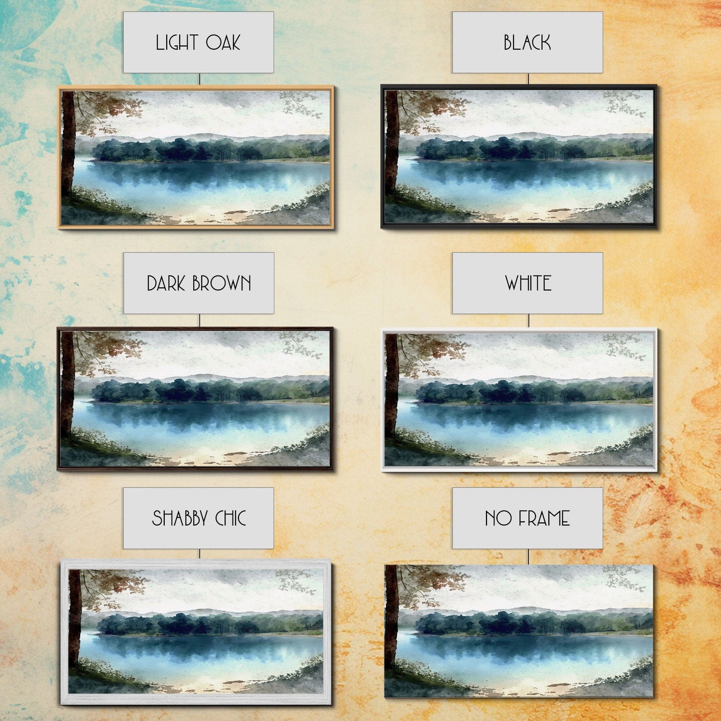 Blue Lake Art | Framed Canvas Print | Blue Lake Painting | Lake House Decor | Guest Room Landscape Painting | Wallowa Lake Painting