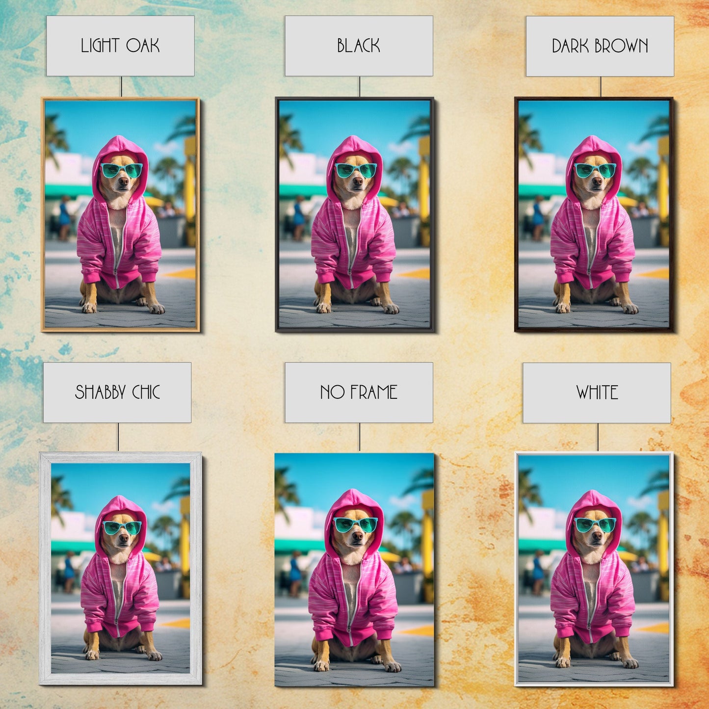 Chihuahua Wall Print, Copy of Dog Sunglasses, Pink Hoodie, Dog Wall Art, Funny Wall Art, Framed Wall Art, Framed Canvas, Wall Print