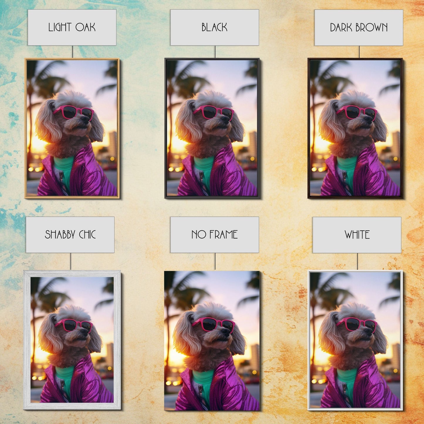 Poodle In Sunglasses Pink Tracksuit Wall Print, Dog Portrait, Dog Art Print, Framed Wall Art, Framed Canvas, Wall Print, Wall Canvas