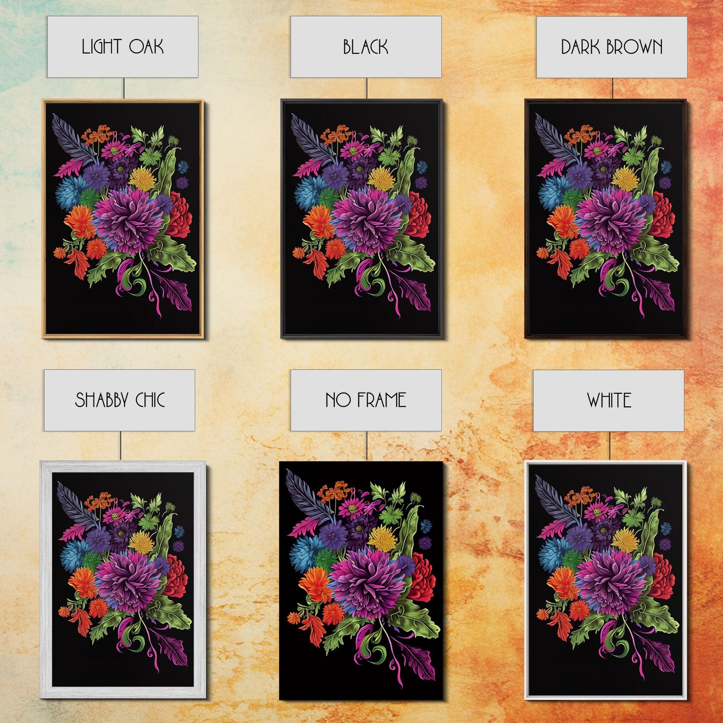 Beautiful Wildflowers Canvas Prints - Set of 3 - Framed Wall Art- Wild Flowers - Mother's Day - Gift For Her - Floral / Botanical Art