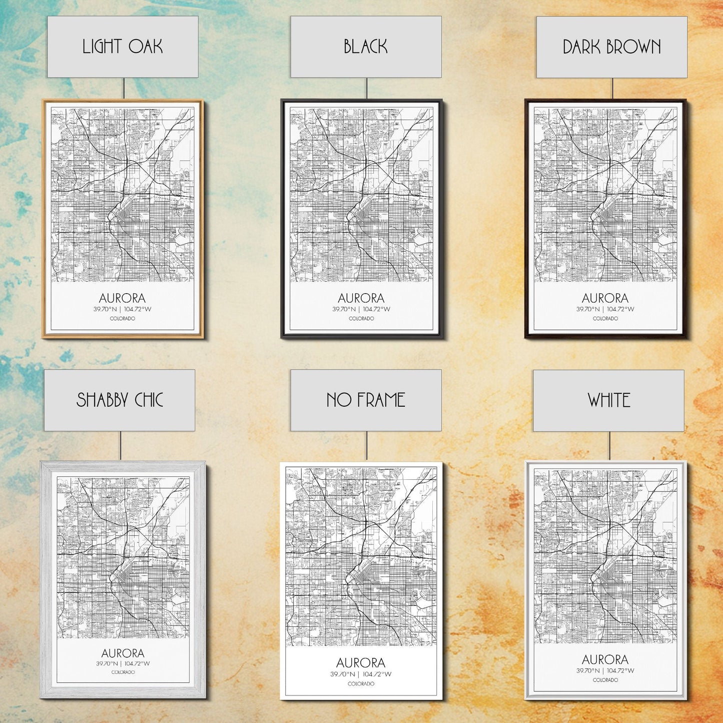 Aurora Street Map, Colorado Map, City Map Print, Travel Lover Gift, Above Bed Art, Minimalist Art, Wall Art, Canvas Print, Canvas Wall Art