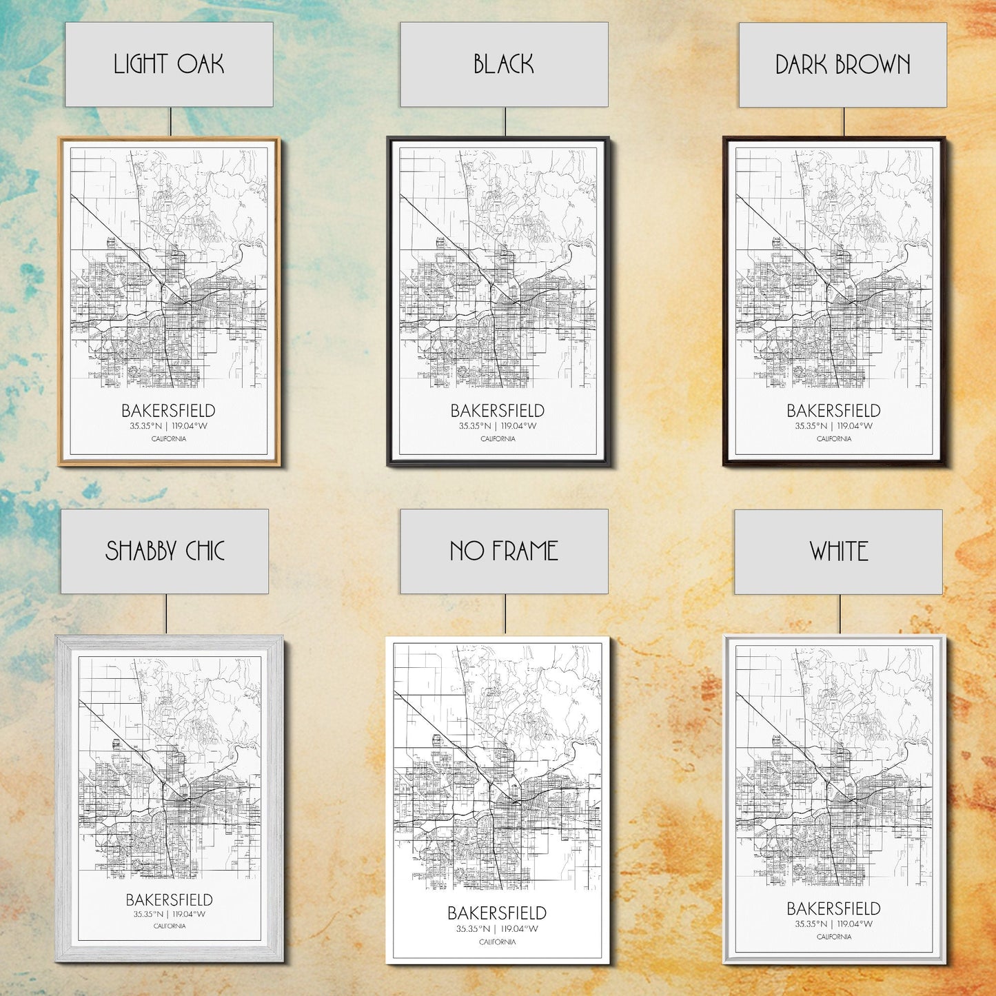 Bakersfield Street Map, California Map, City Wall Art, Home Wall Décor, Wife Gift, Minimalist Art, Wall Art, Canvas Print, Canvas Wall Art