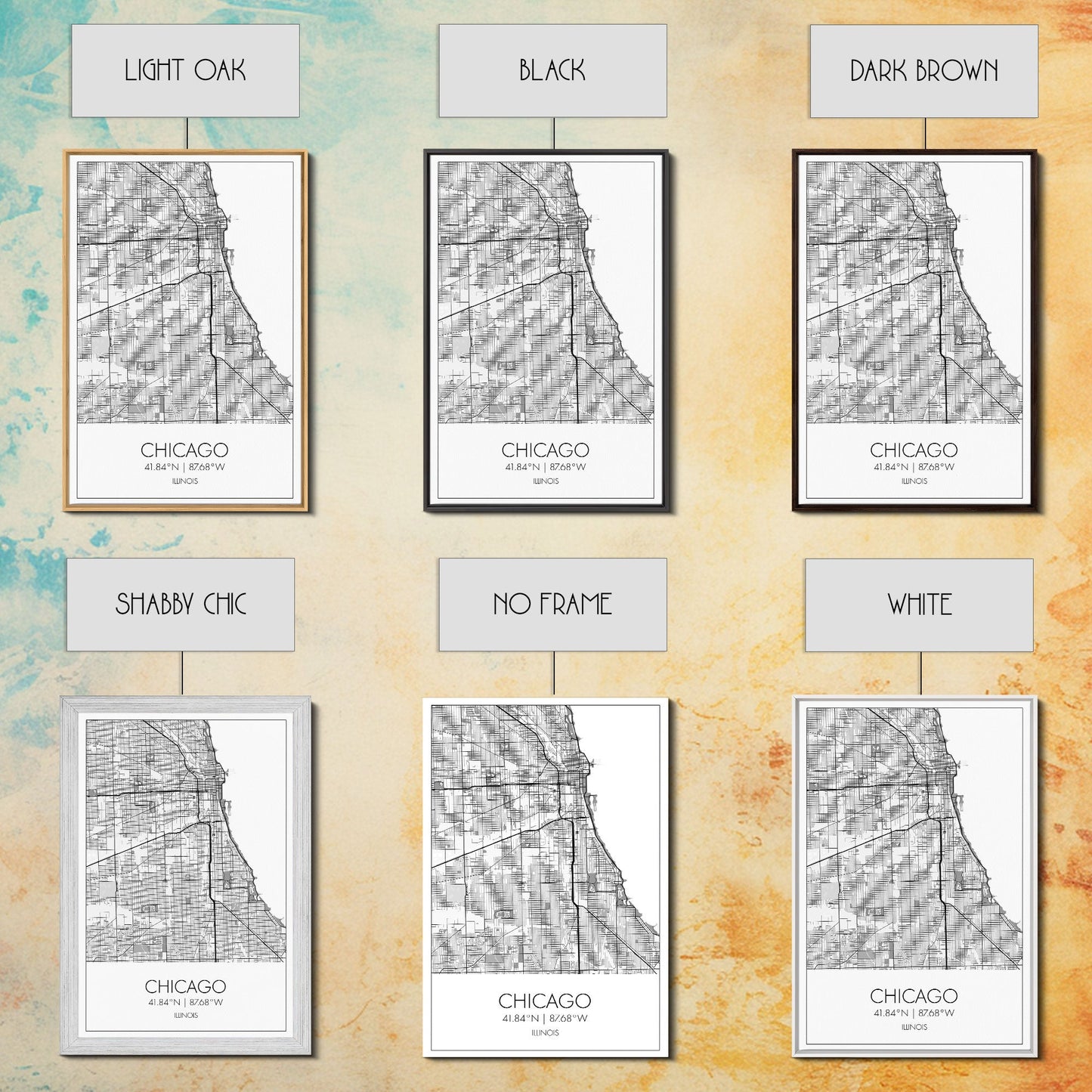 Chicago Street Map, Illinois Map, City Map Art, Modern Art, Wall Art, Canvas Print, Canvas Wall Art, Travel Wall Décor, Unique Wall Art
