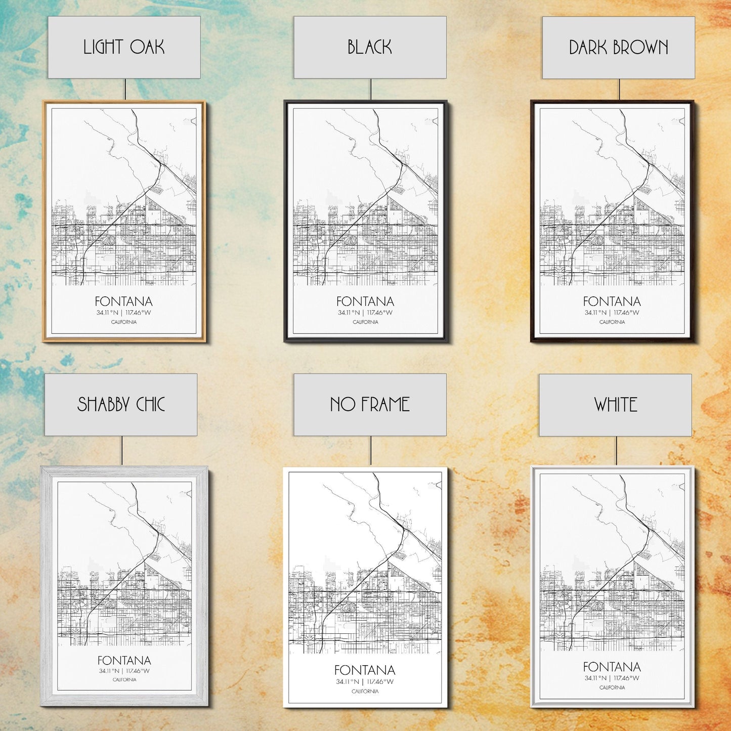 Fontana Street Map, California Map, City Map Art, Minimalist Art, Wall Art, Canvas Print, Unique Wall Art, Travel Décor, Travel Gift For Men