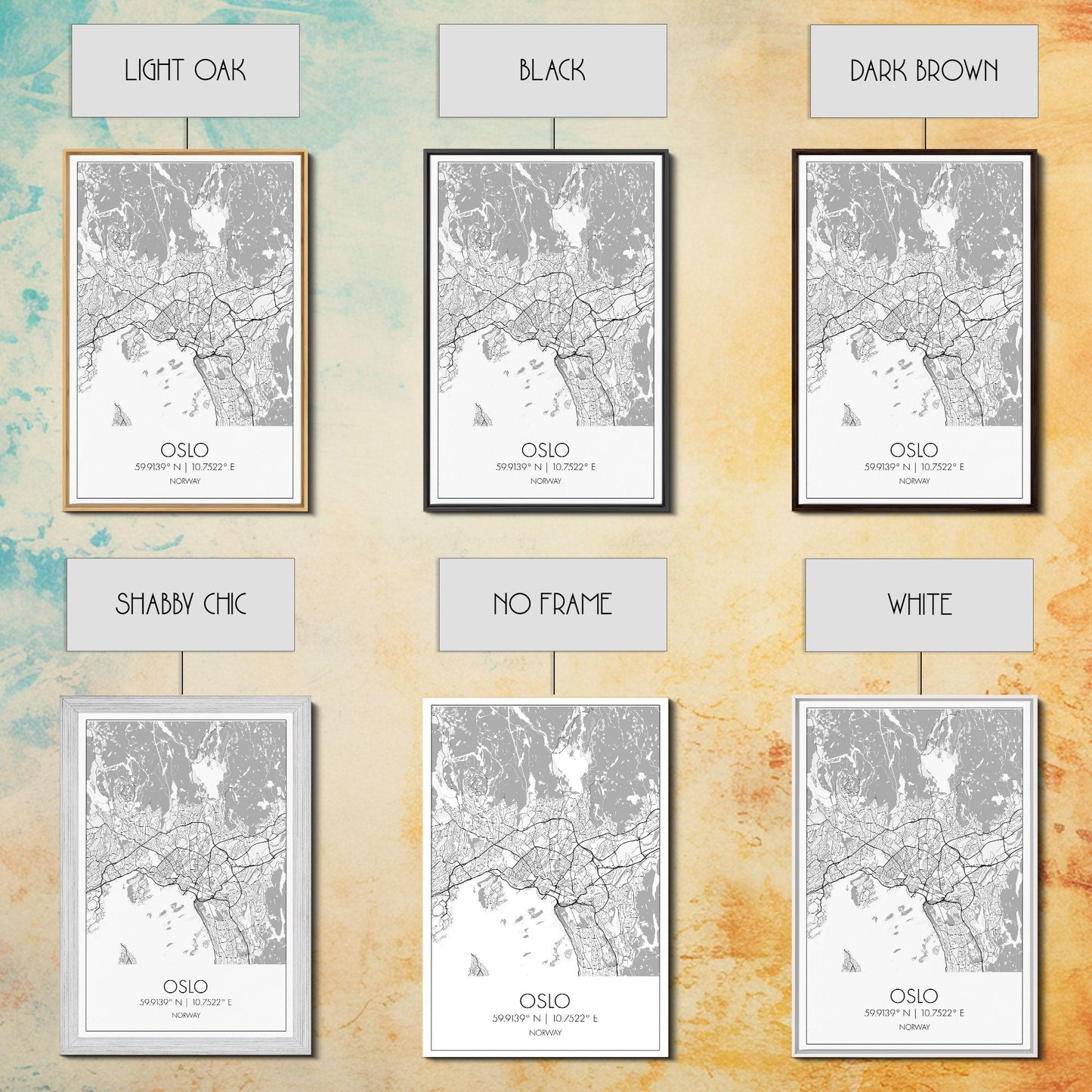 Oslo Street Map, Norway Map, Europe City Map Art, Modern Art, Wall Art, Canvas Print, Bedroom Art, Travelling Gifts, Travel Wall Décor