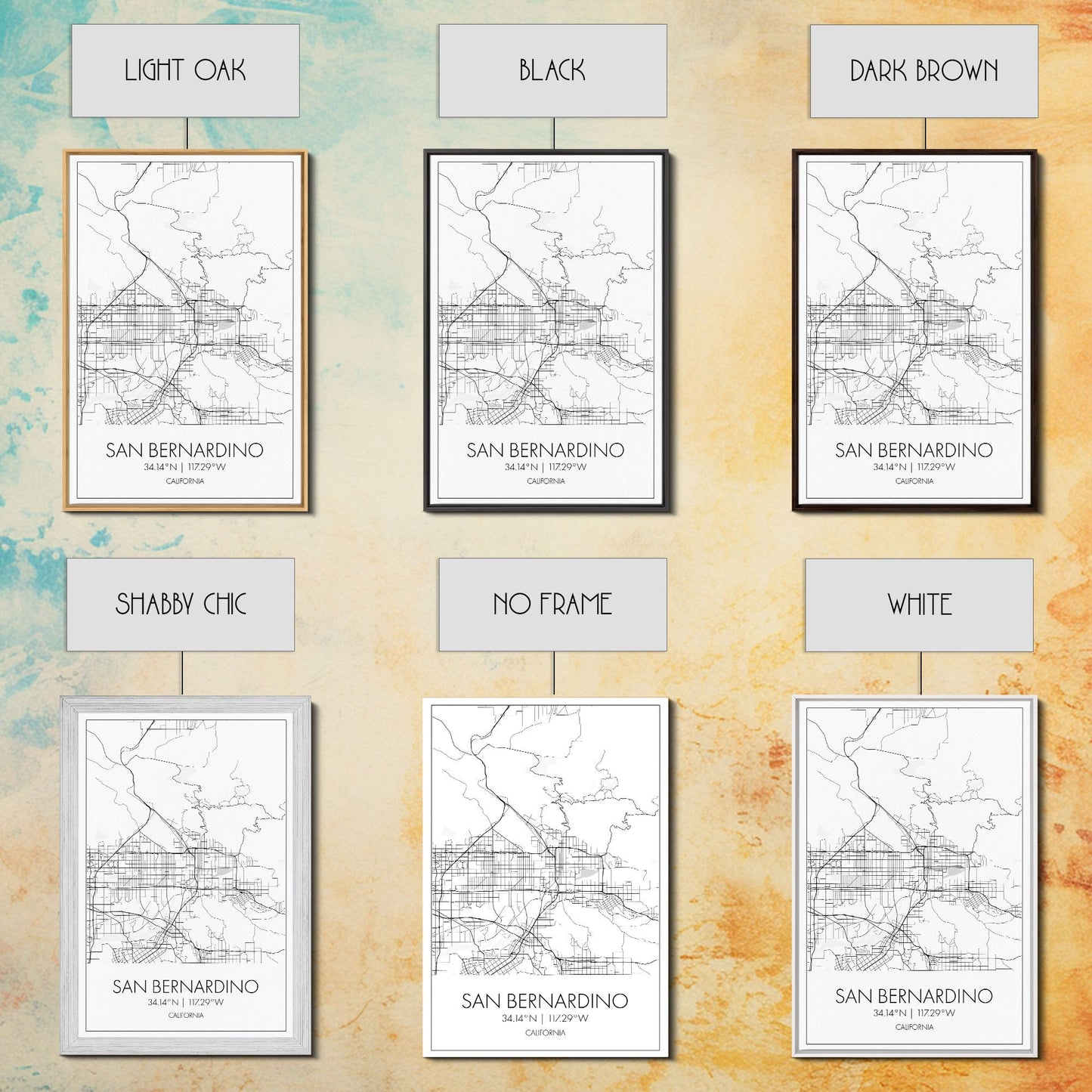 San Bernardino Street Map, California Map, City Map Print, Minimalist Art, Wall Art, Canvas Print, Unique Wall Décor, Friends Gift,