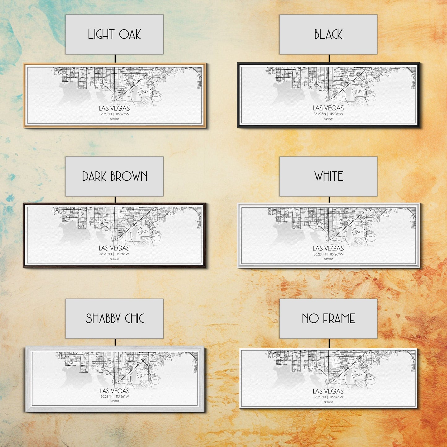 Panoramic Las Vegas City Map, Nevada Art, Map Print, Minimalist Wall Art, Canvas Art, Housewarming Gift, Street Map Art, Closing Gift