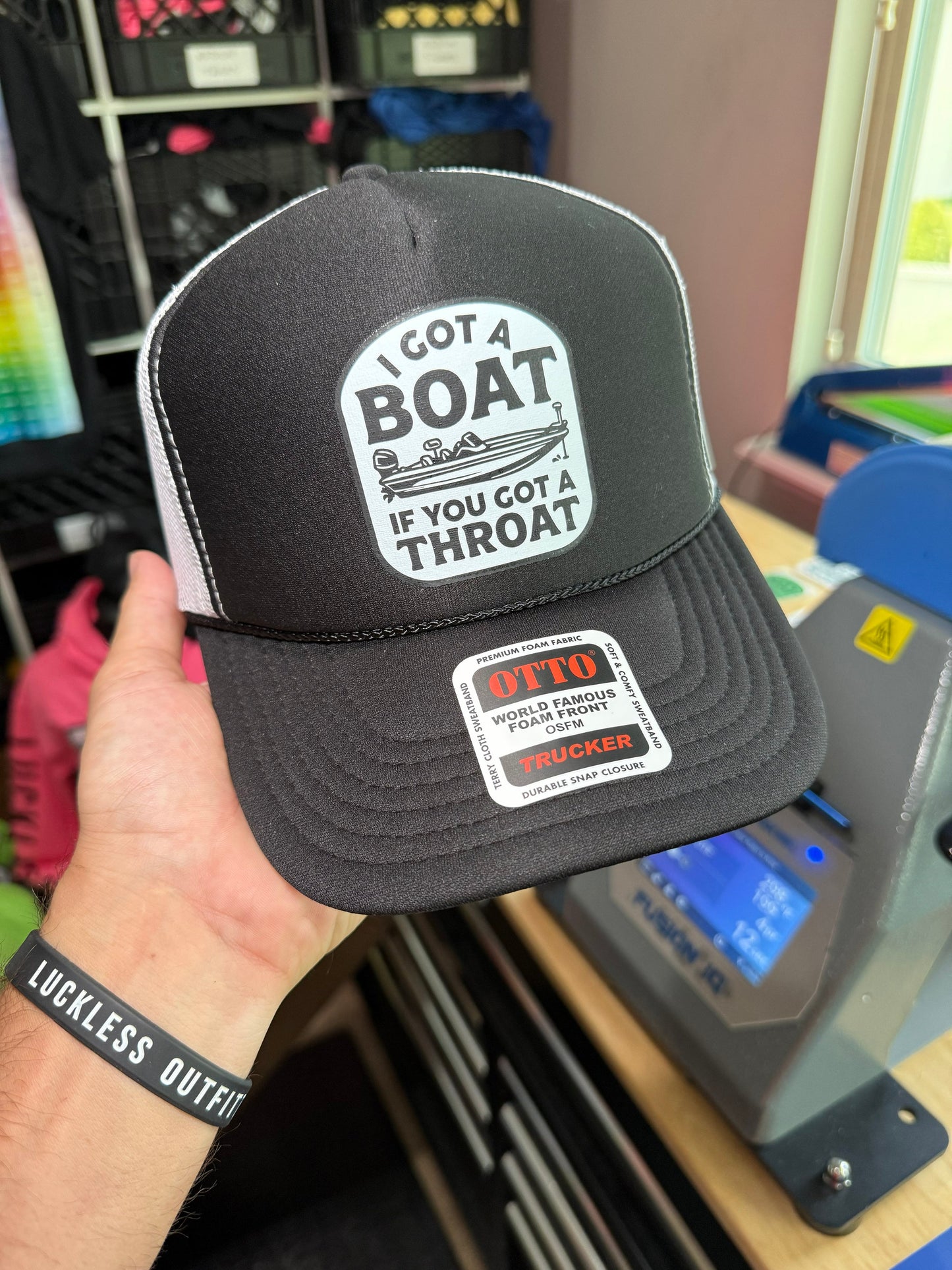 I Got A Boat If You Got A Throat Foam Front Trucker Hat by Luckless Outfitters