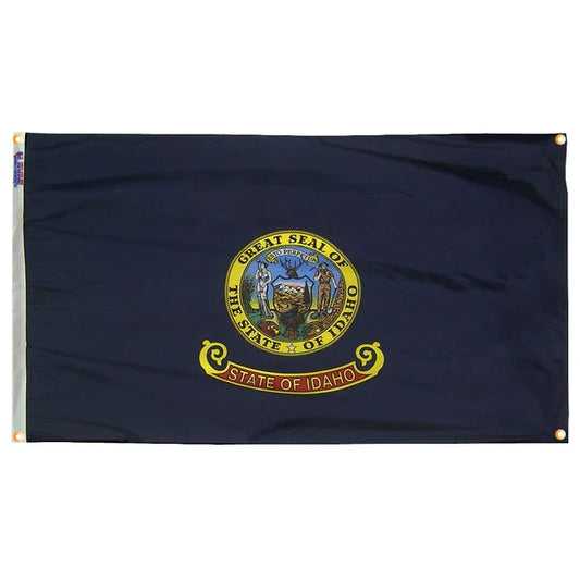 Idaho Flag with Grommets Along the Edges for Wall Hanging