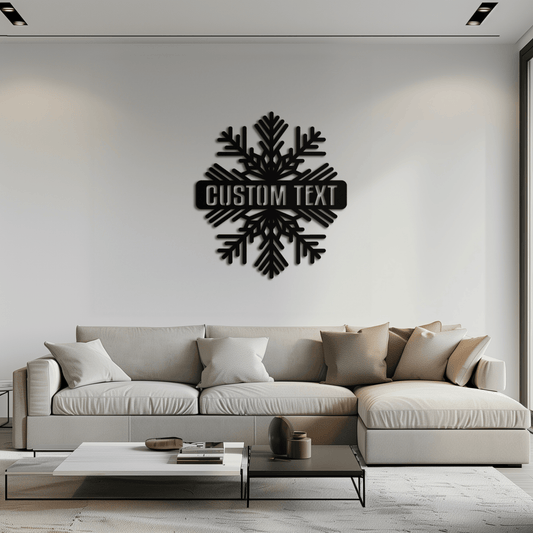 Custom Snowflake Metal Wall Art - Personalized Winter Decor- KAF297