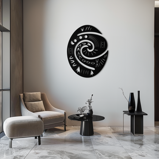 Te Fiti’s Heart Metal Wall Art – Polynesian Spiral Symbol Decor for Home- KAF406