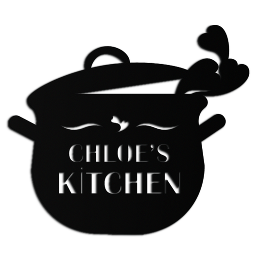 Cute Smiling Cooking Pot Metal Wall Art – Playful Kitchen Steel Decor with Heart Steam for Home and Café Interiors- KAF420