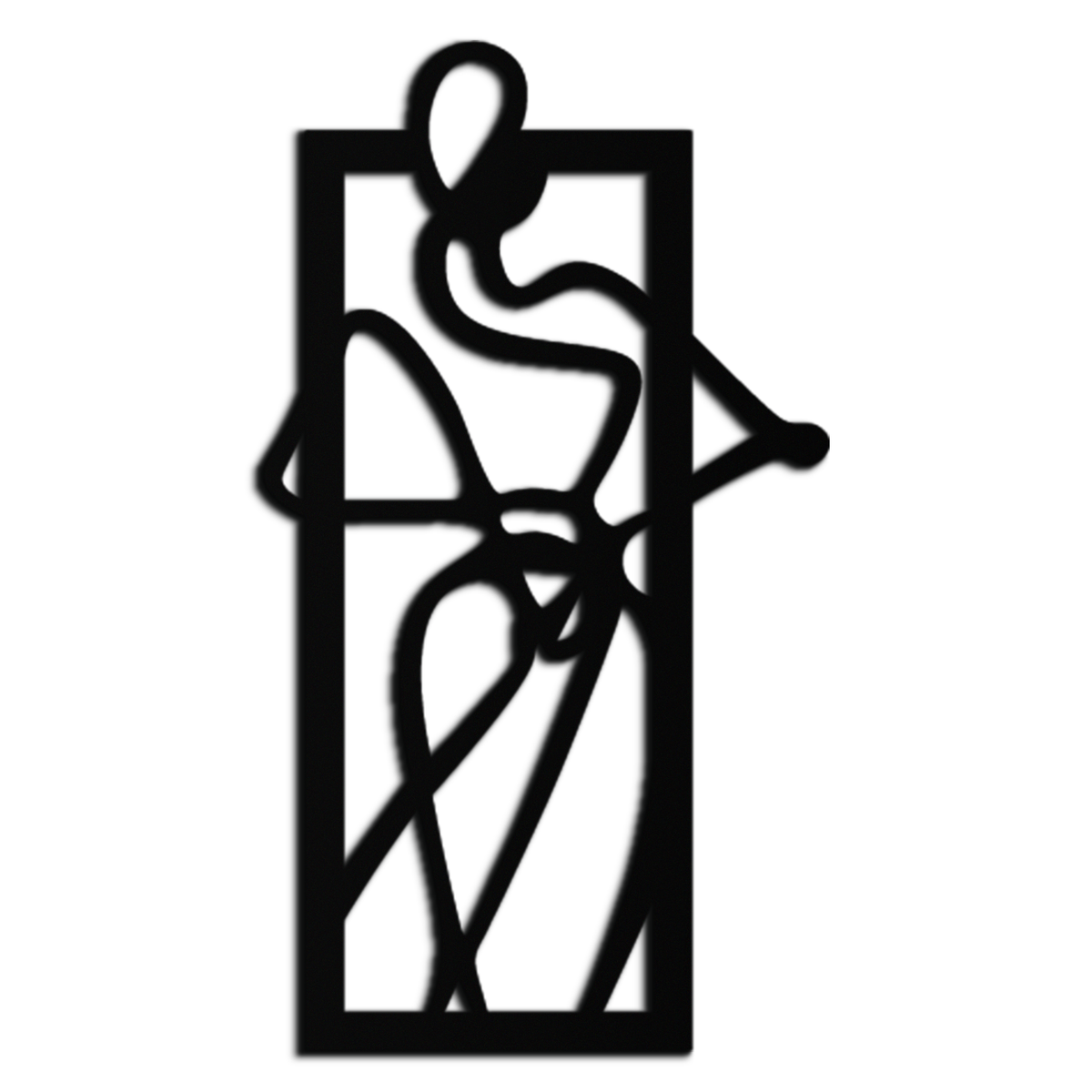 Minimalist Woman Line Art Metal Wall Decor – Abstract Feminine Silhouette Black Steel Artwork for Modern Interiors- KAF437