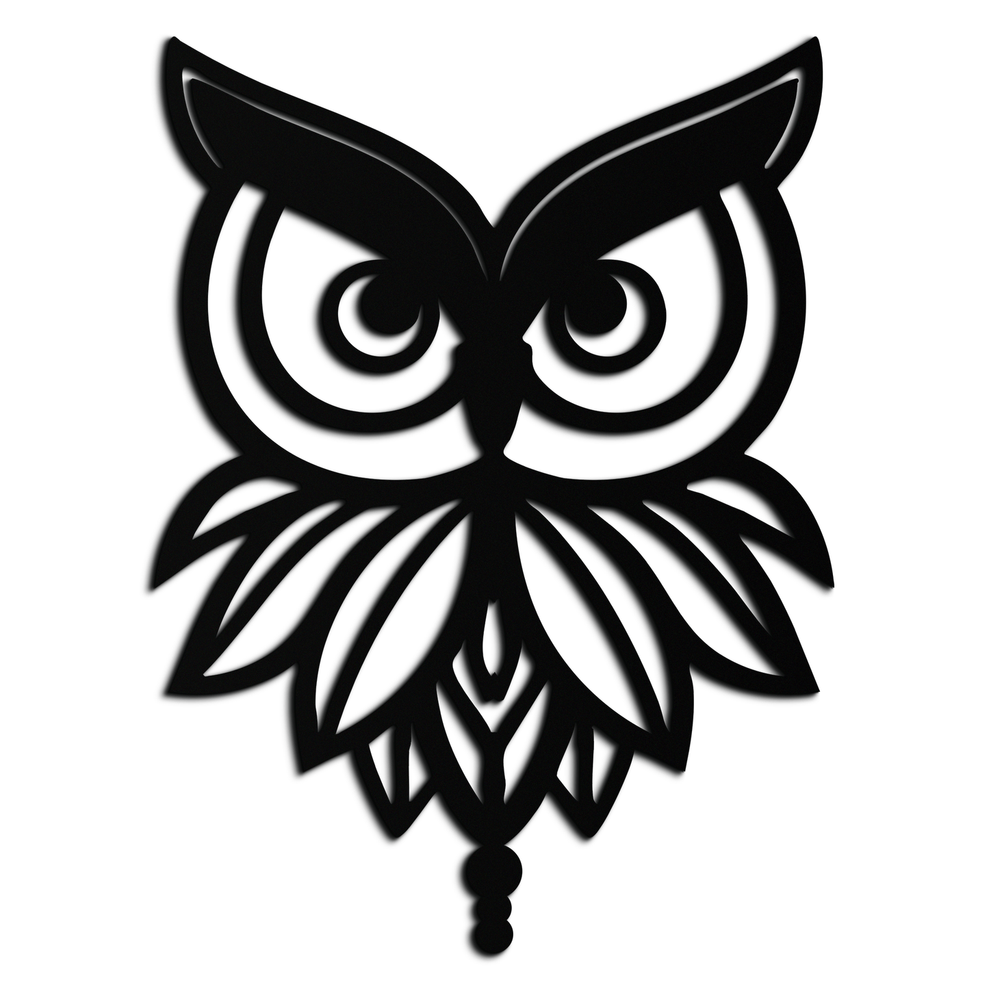 Owl Silhouette Metal Wall Art – Black Steel Bird Wall Decor for Modern Homes- KAF517
